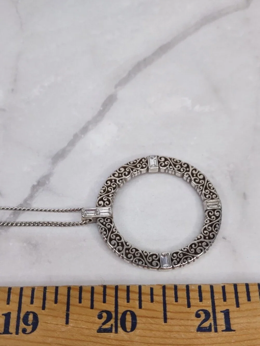 Brighton Silver-Tone Double Layer Filigree Circle Necklace